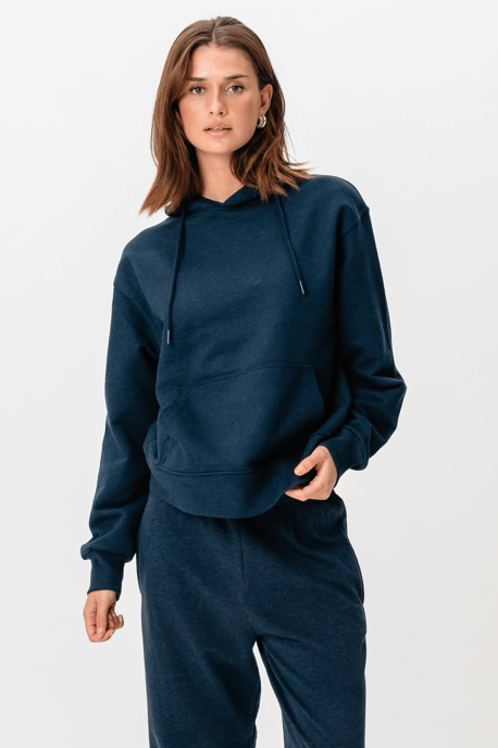 Sudadera con capucha pesada - Azul marino jaspeado - Image 5