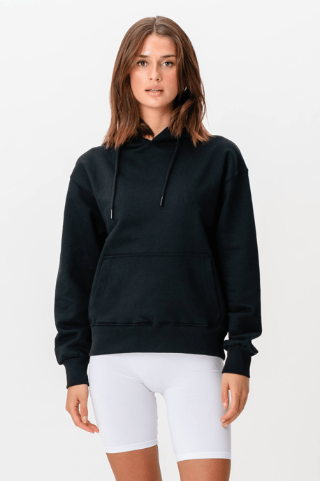 Sudadera con capucha pesada - Negro - Image 6
