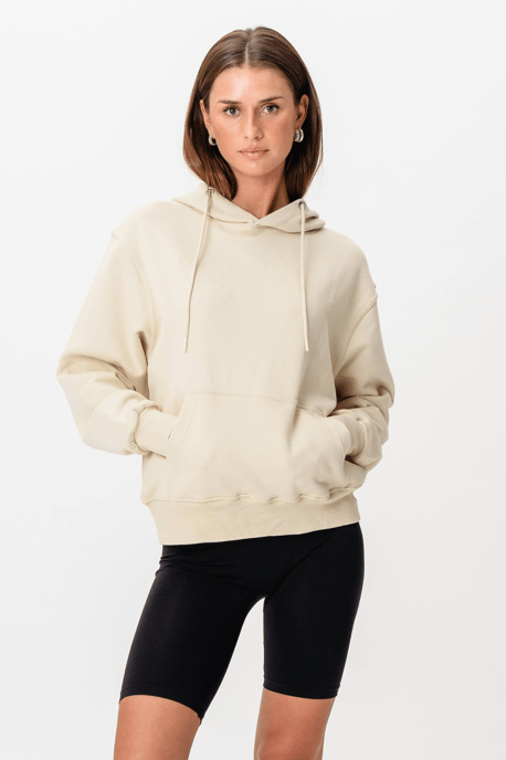 Sudadera con capucha pesada - Beige - Image 1