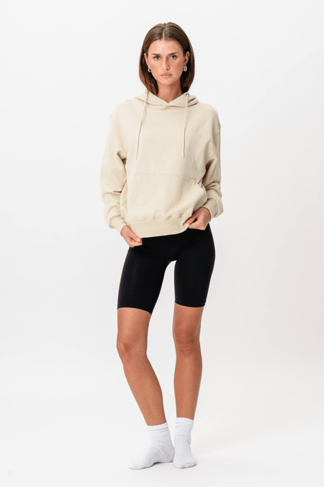 Sudadera con capucha pesada - Beige - Image 3