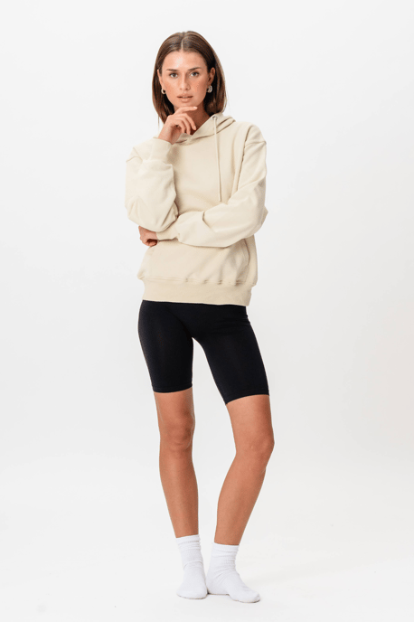 Sudadera con capucha pesada - Beige - Image 4