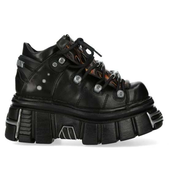 Botas de plataforma góticas de cuero negro flameado New Rock M-106N-C86 - Image 1