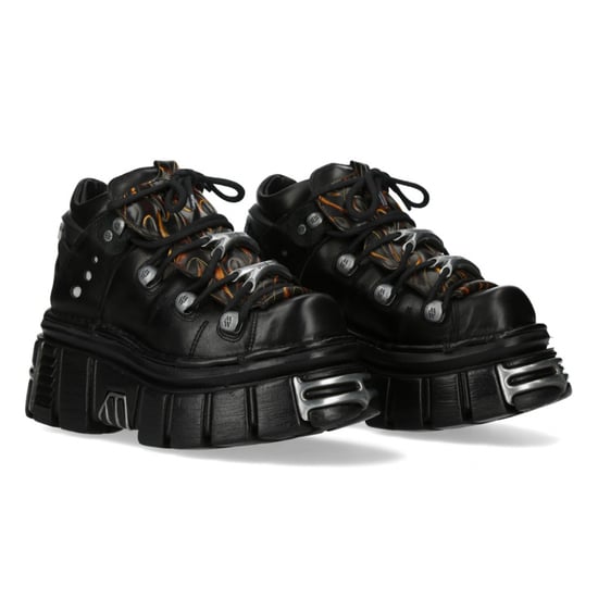 Botas de plataforma góticas de cuero negro flameado New Rock M-106N-C86 - Image 3