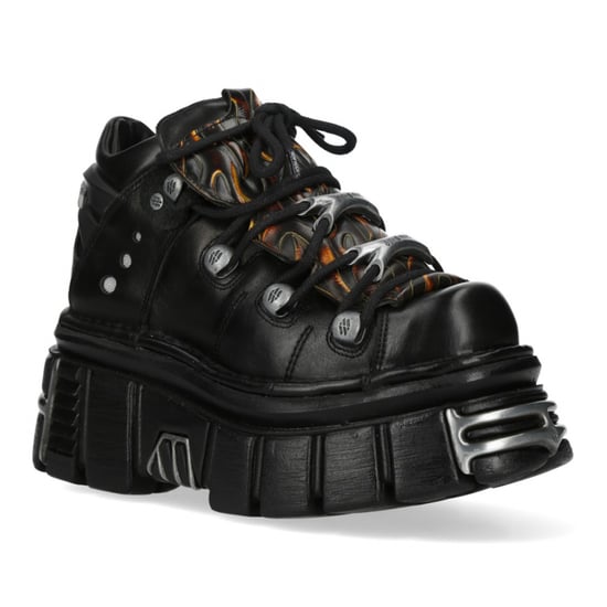 Botas de plataforma góticas de cuero negro flameado New Rock M-106N-C86 - Image 4