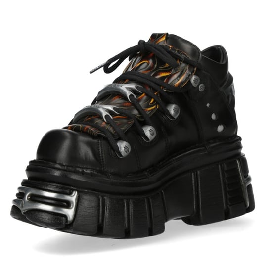 Botas de plataforma góticas de cuero negro flameado New Rock M-106N-C86 - Image 6