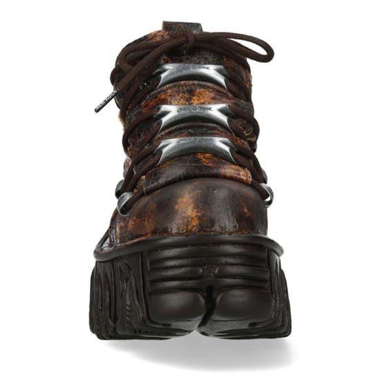 Botas de plataforma góticas de cuero con llamas marrones New Rock M-106-C194 - Image 5