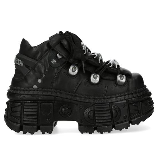 Botines góticos de cuero negro metalizado grueso New Rock M-OVERZ106B-C1 - Image 1