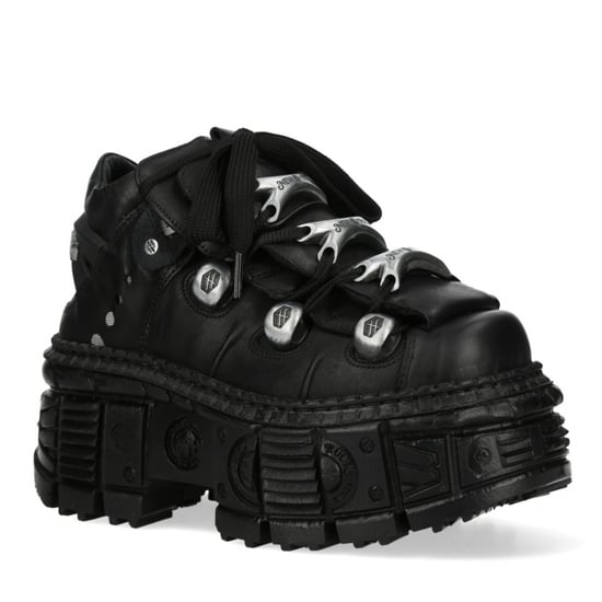 Botines góticos de cuero negro metalizado grueso New Rock M-OVERZ106B-C1 - Image 4