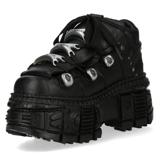 Botines góticos de cuero negro metalizado grueso New Rock M-OVERZ106B-C1 - Image 6