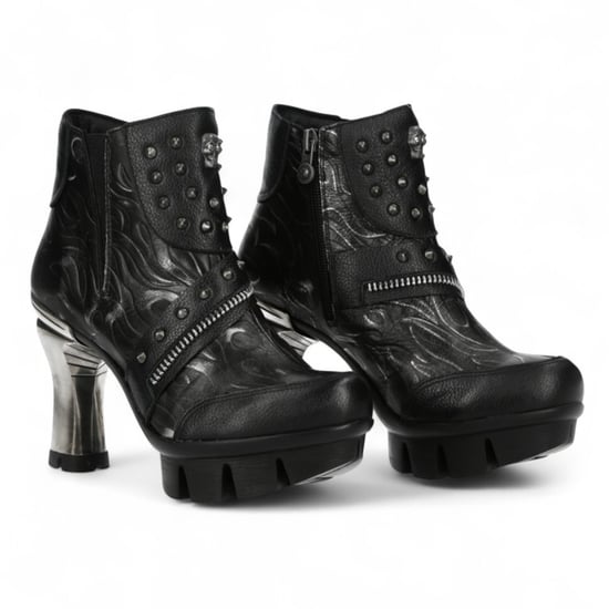 Botines de piel estilo punk gótico con tacón NEOPUNK001-C19 de New Rock para mujer - Image 3