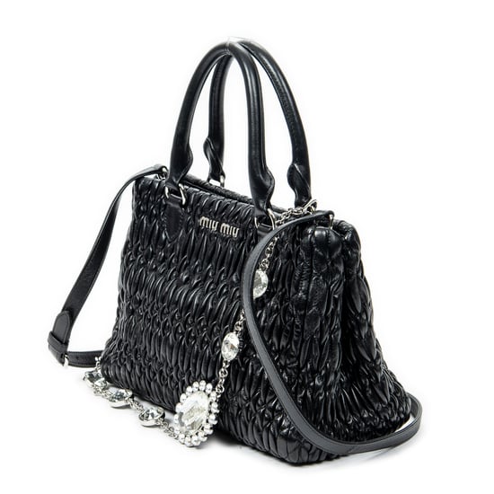 Miu Miu Medium Crystal Tote  en Negro Piel de becerro - Image 2