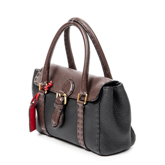 Fendi Selleria Mini Linda en Negro/Marrón/Rojo Piel de becerro - Image 2