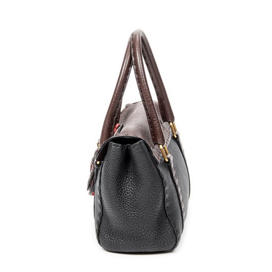 Fendi Selleria Mini Linda en Negro/Marrón/Rojo Piel de becerro - Image 3
