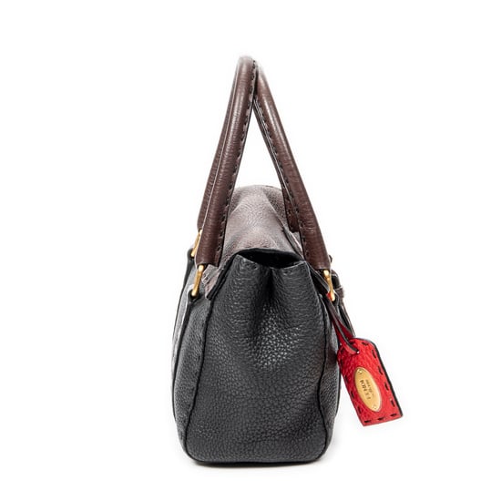 Fendi Selleria Mini Linda en Negro/Marrón/Rojo Piel de becerro - Image 4