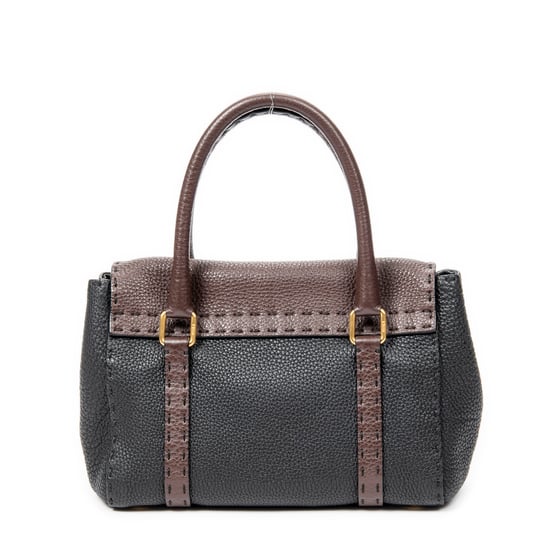 Fendi Selleria Mini Linda en Negro/Marrón/Rojo Piel de becerro - Image 5