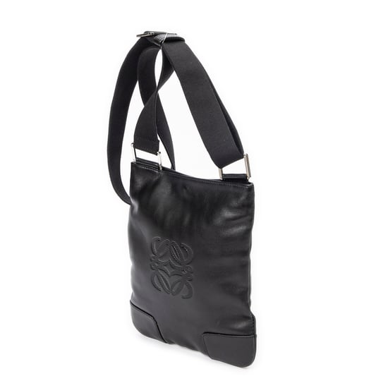 Loewe Flat Anagram Messenger Crossbody en Negro Piel de becerro - Image 2