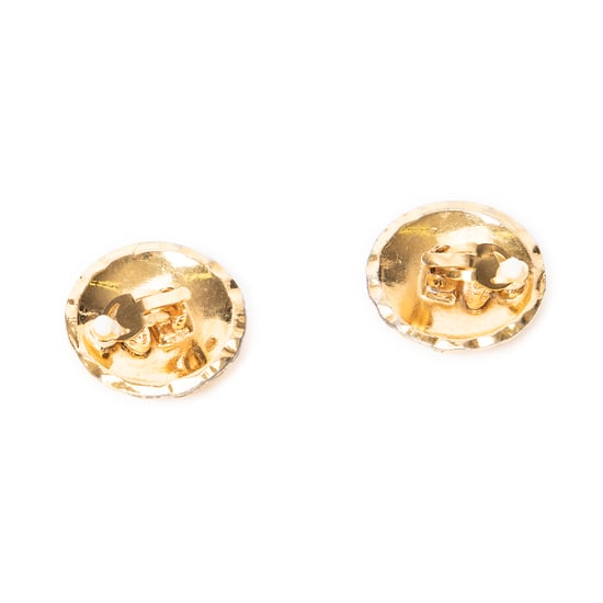 Chanel CC Quilted Round Clip On Earrings en Oro Acero inoxidable sin níquel - Image 3