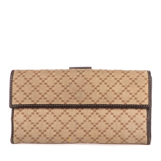 Gucci Continental Wallet  en Beige/Marrón Lienzo - Image 4