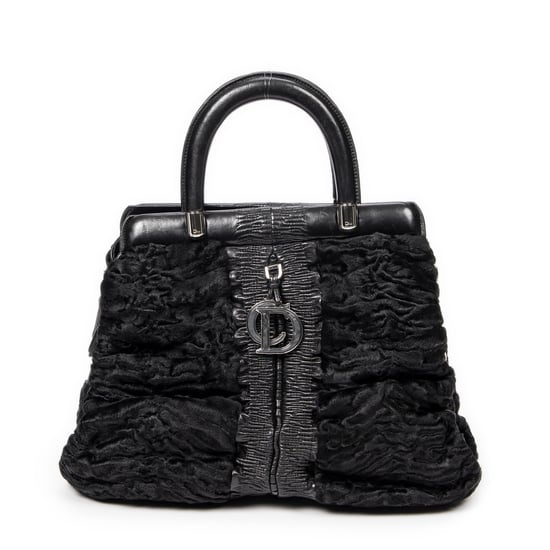 Dior Karenina Frame Tote en Negro Lienzo - Image 1