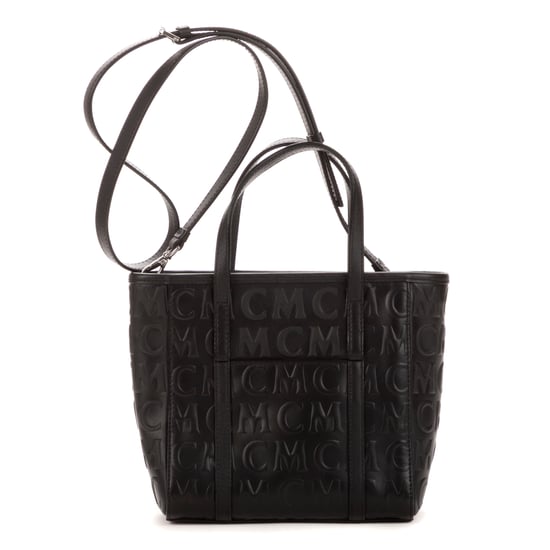 MCM Mini Tote en Negro Lona recubierta - Image 4
