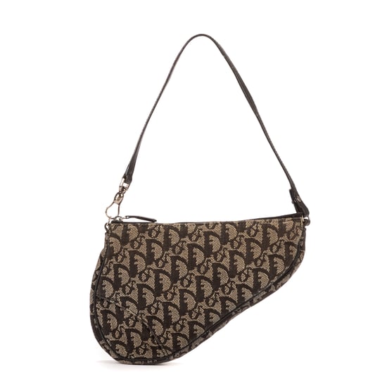Dior Vintage Saddle en Negro/Beige Lienzo - Image 1