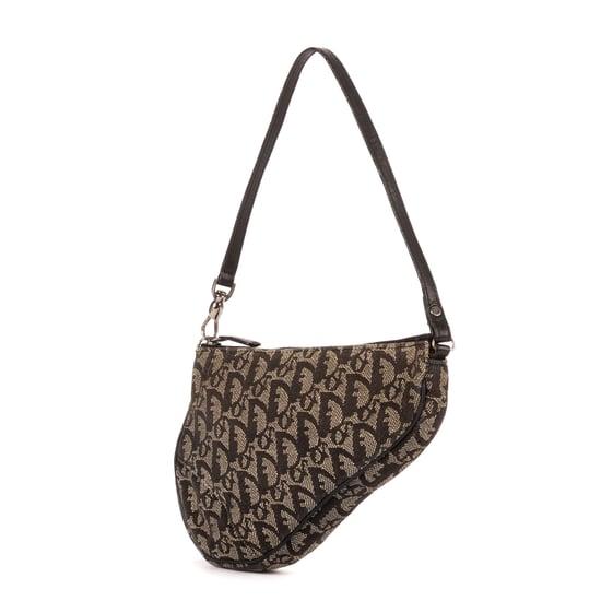 Dior Vintage Saddle en Negro/Beige Lienzo - Image 2