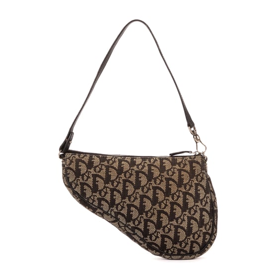 Dior Vintage Saddle en Negro/Beige Lienzo - Image 4