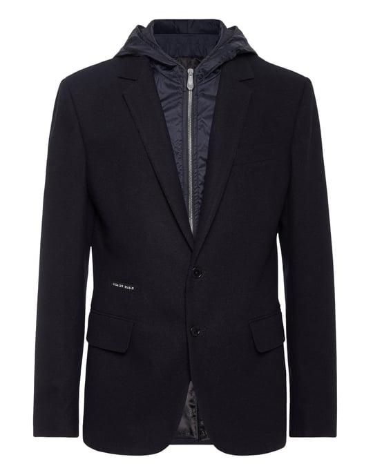 Blazer con capucha de lana hidrófuga - Image 1