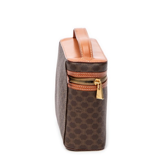 Celine Vintage Top Handle Toiletry Pouch en Marrón Lona recubierta - Image 4