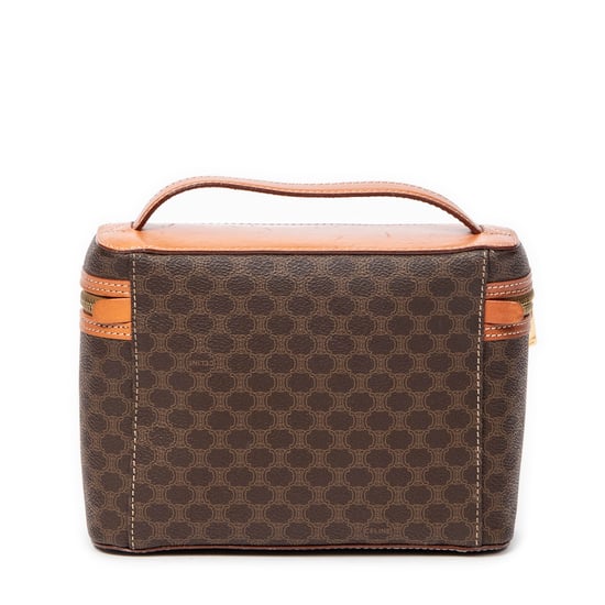 Celine Vintage Top Handle Toiletry Pouch en Marrón Lona recubierta - Image 5