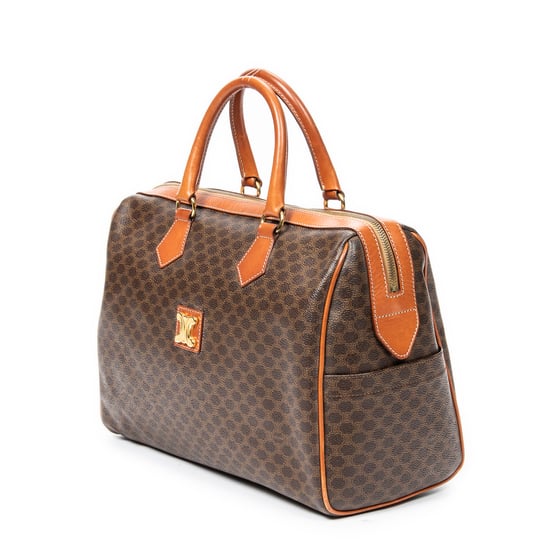 Celine Vintage Small Boston  en Marrón Lona recubierta - Image 2