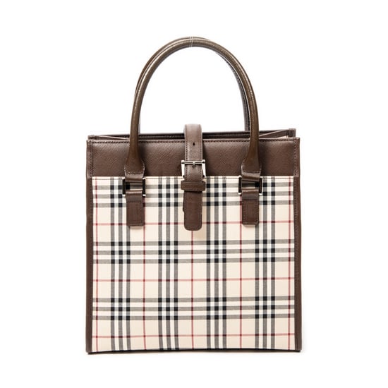 Burberry Small Square Tote en Beige/Marrón Lienzo - Image 1