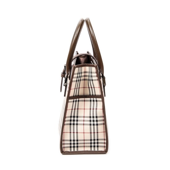 Burberry Small Square Tote en Beige/Marrón Lienzo - Image 3