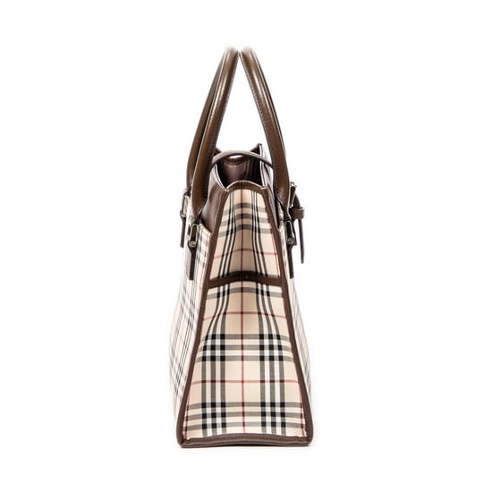 Burberry Small Square Tote en Beige/Marrón Lienzo - Image 4