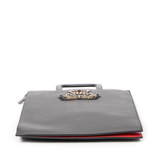 Louboutin Trick Track Portfolio Bag  en Gris Piel de becerro - Image 6