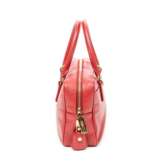 Prada Small Top Handle en Rojo Piel de becerro - Image 4