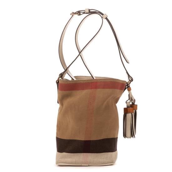 Burberry Mini Ashby Bucket Mini en Beige Lienzo - Image 1