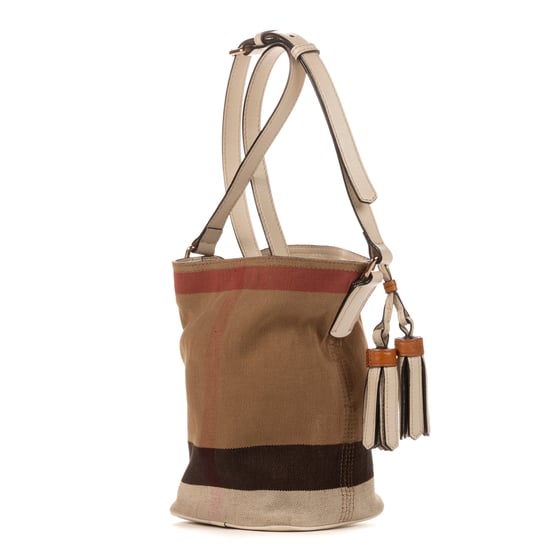 Burberry Mini Ashby Bucket Mini en Beige Lienzo - Image 2