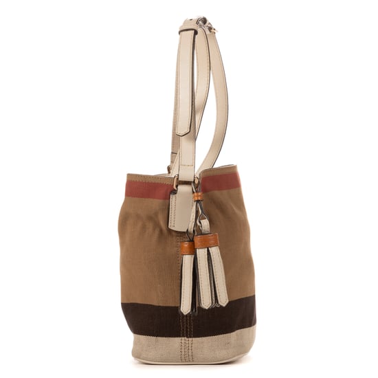 Burberry Mini Ashby Bucket Mini en Beige Lienzo - Image 3
