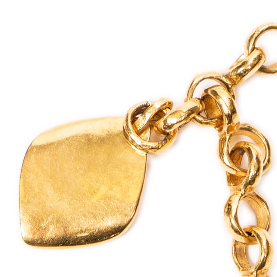 Chanel CC Medallion Pendant Chain Necklace en Oro Acero inoxidable sin níquel - Image 5