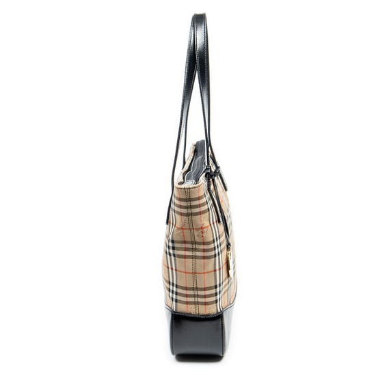 Burberry Burberrys Small Charm Tote  en Beige/Negro Lienzo - Image 4