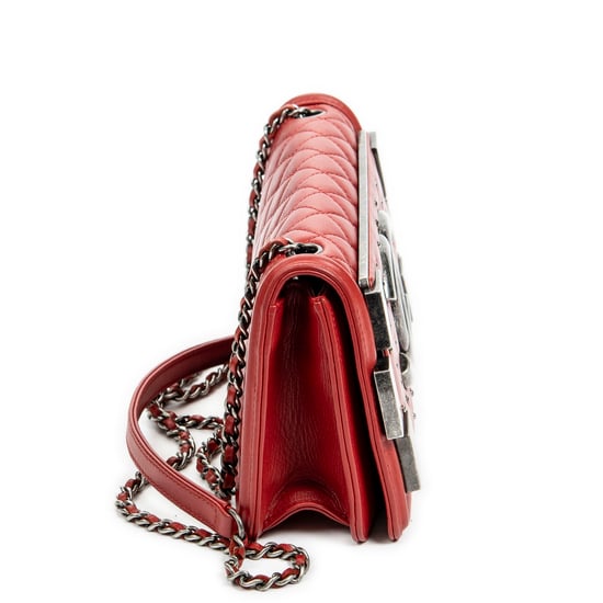 Chanel Studded Horizontal Boy Brick Flap en Rojo Piel de becerro - Image 4