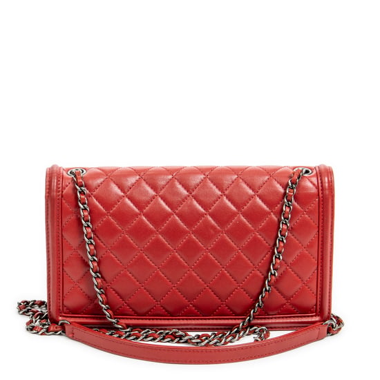 Chanel Studded Horizontal Boy Brick Flap en Rojo Piel de becerro - Image 5