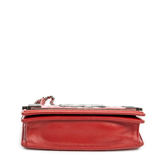 Chanel Studded Horizontal Boy Brick Flap en Rojo Piel de becerro - Image 6