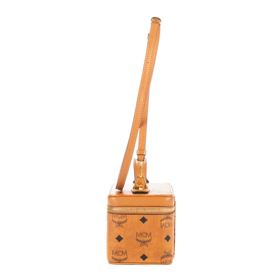 MCM Cosmetic Case Crossbody en Coñac Lona recubierta - Image 3