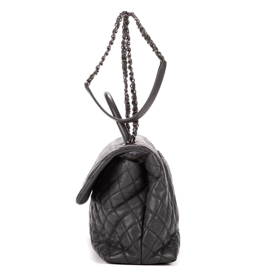 Chanel Timeless Top handle Large en Gris Piel de becerro - Image 3