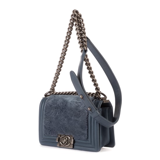Chanel Boy Flap Crossbody Small en Azul Piel de becerro - Image 2