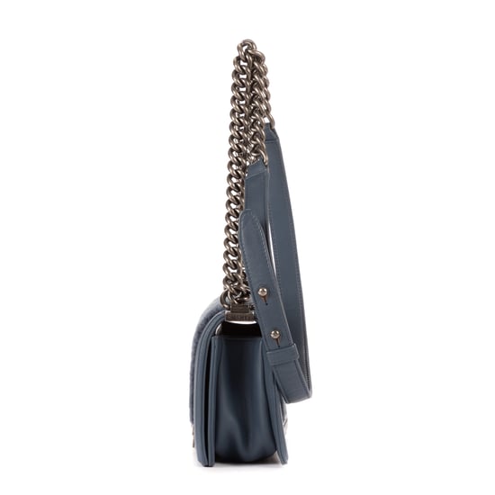 Chanel Boy Flap Crossbody Small en Azul Piel de becerro - Image 3