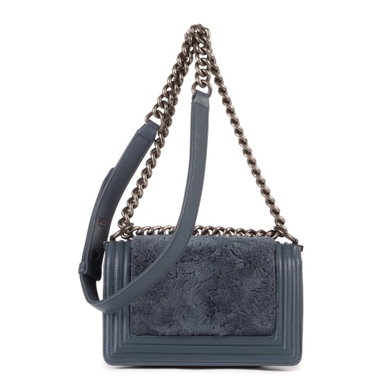 Chanel Boy Flap Crossbody Small en Azul Piel de becerro - Image 4