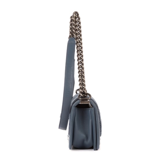 Chanel Boy Flap Crossbody Small en Azul Piel de becerro - Image 5